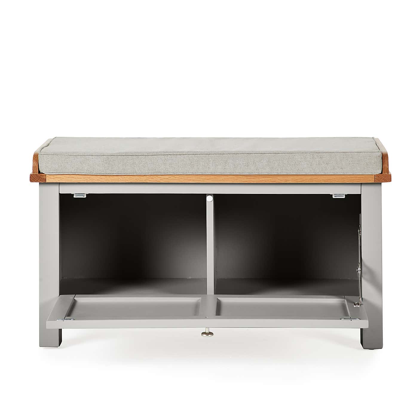 Bromley Grey Storage Bench With Cushion
