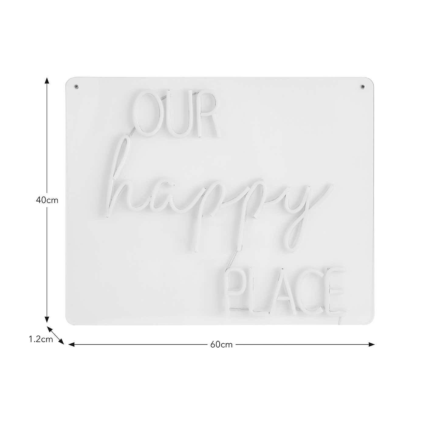 Our Happy Place Neon Wall Light