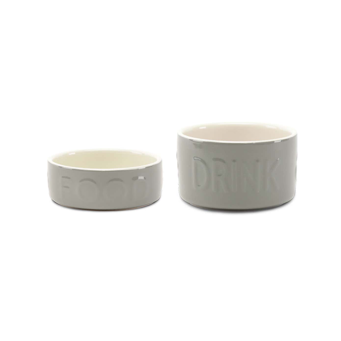 Scruffs Set of 2 Small Grey Food and Drink Pet Bowls