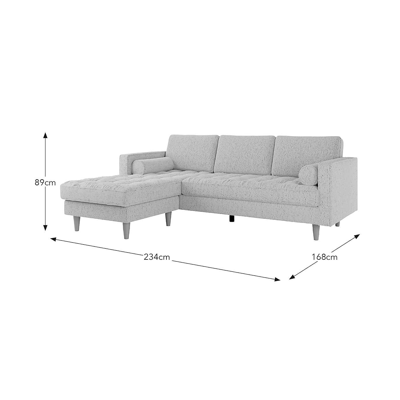Zoe Boucle Fleck Corner Chaise Sofa