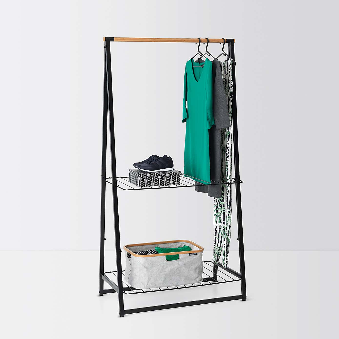 Brabantia Large Black Linen Indoor Clothes Rack