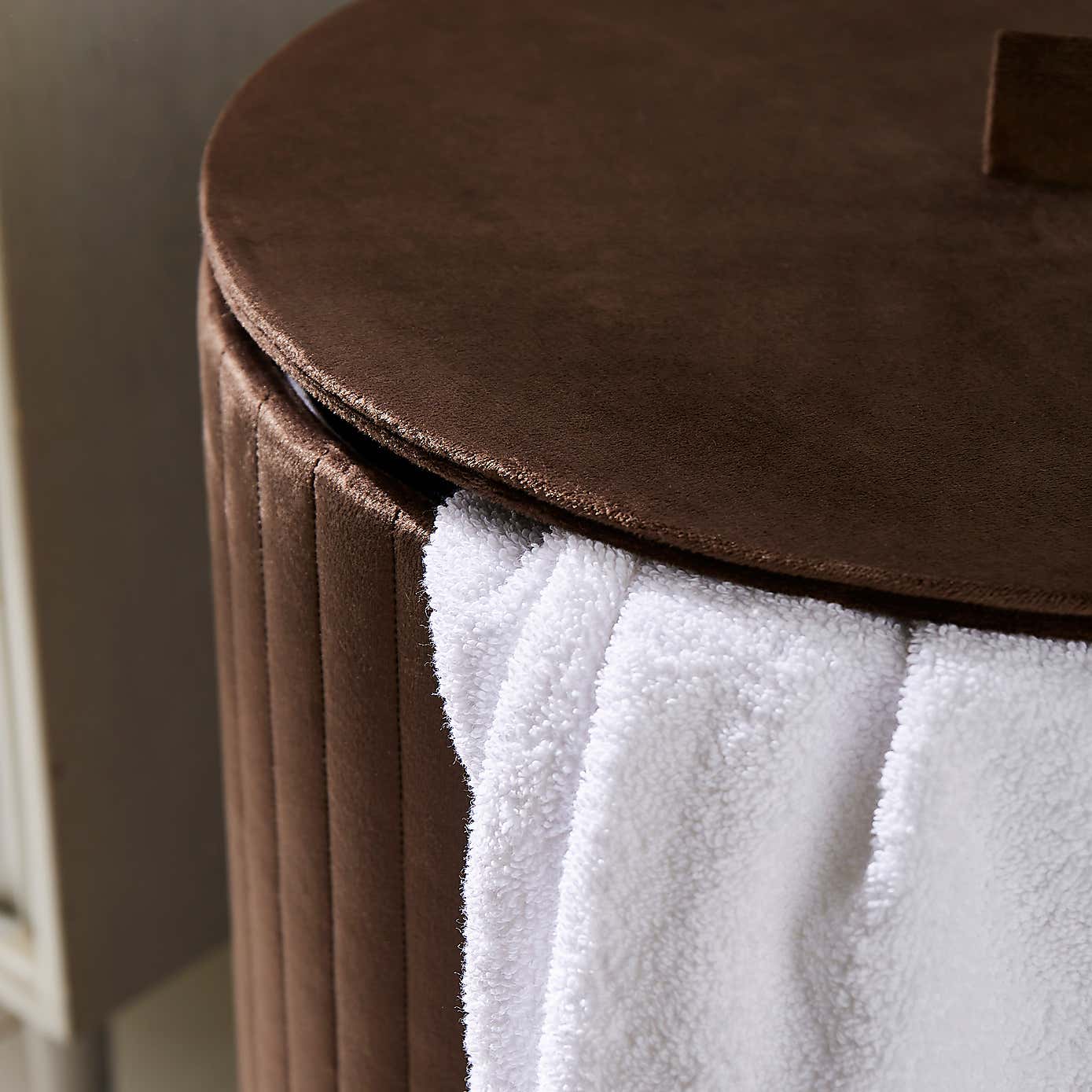 Modern Luxe Ribbed Laundry Basket