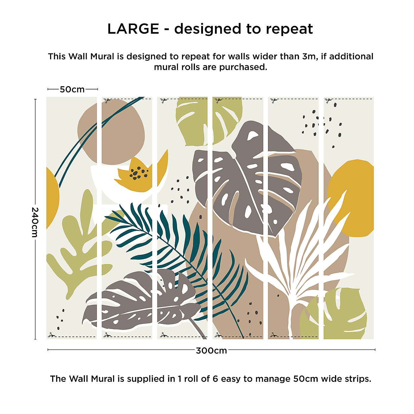 Tropcial Abstract Mural