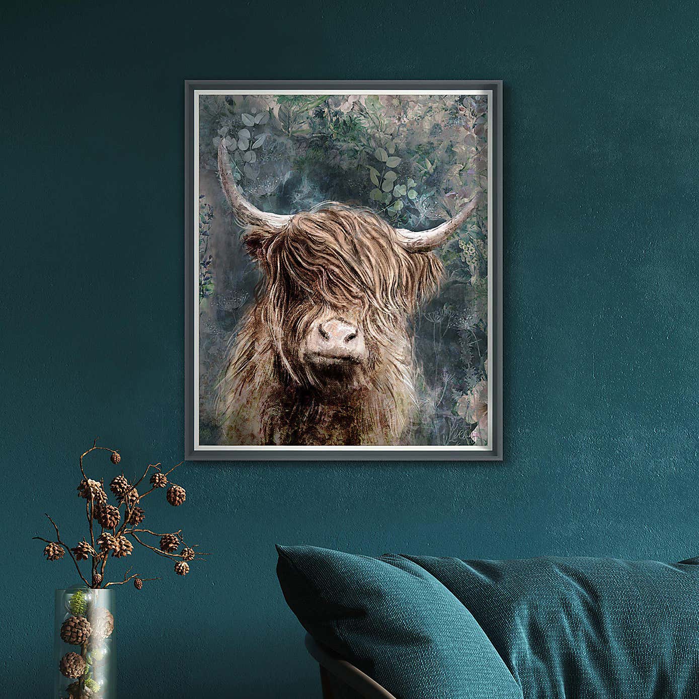 Cedar & Sage Dougal Highland Longhorn Framed Print