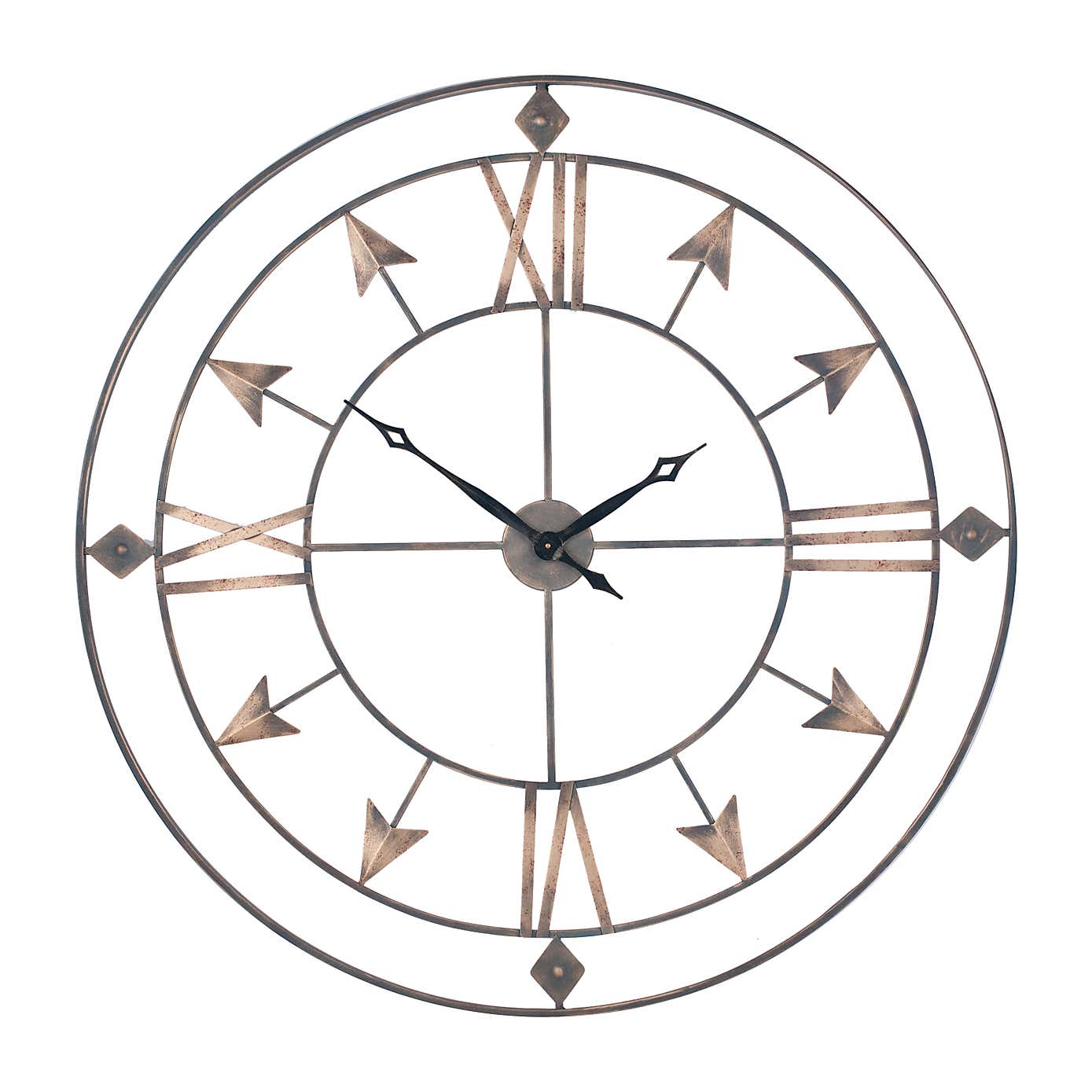 Antique Grey & Gold Large Wall Clock 120cm