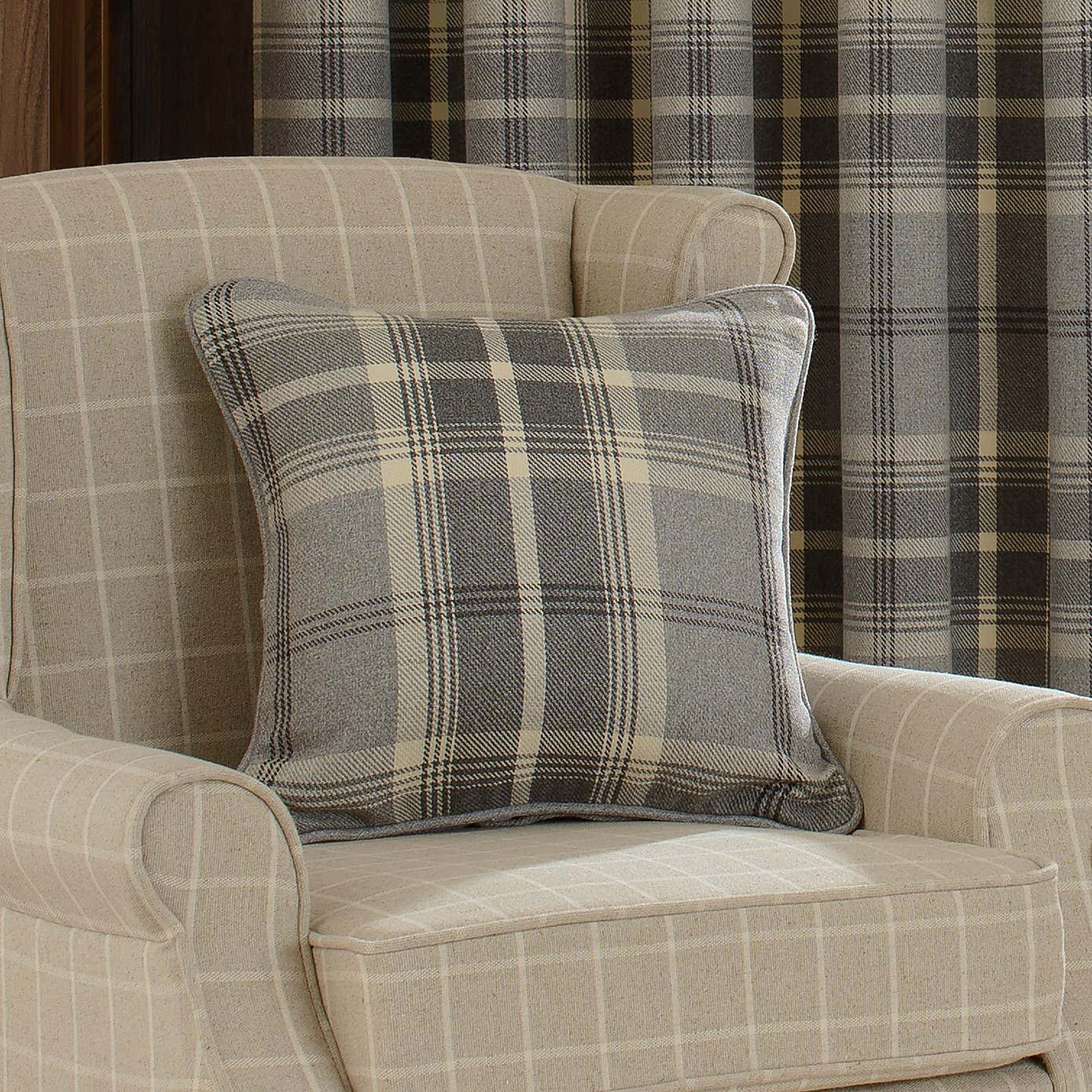 Highland Check Pencil Pleat Curtains