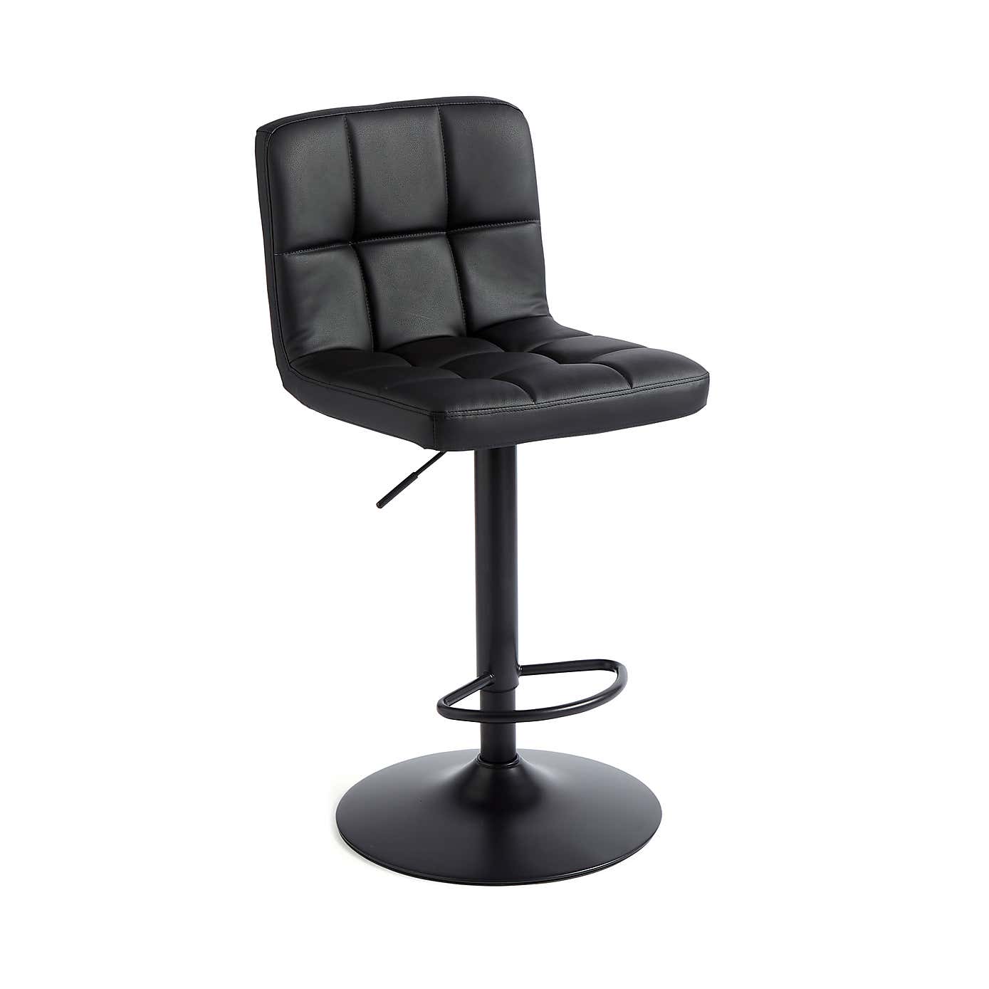 Jasmine Adjustable Height Swivel Bar Stool, Faux Leather