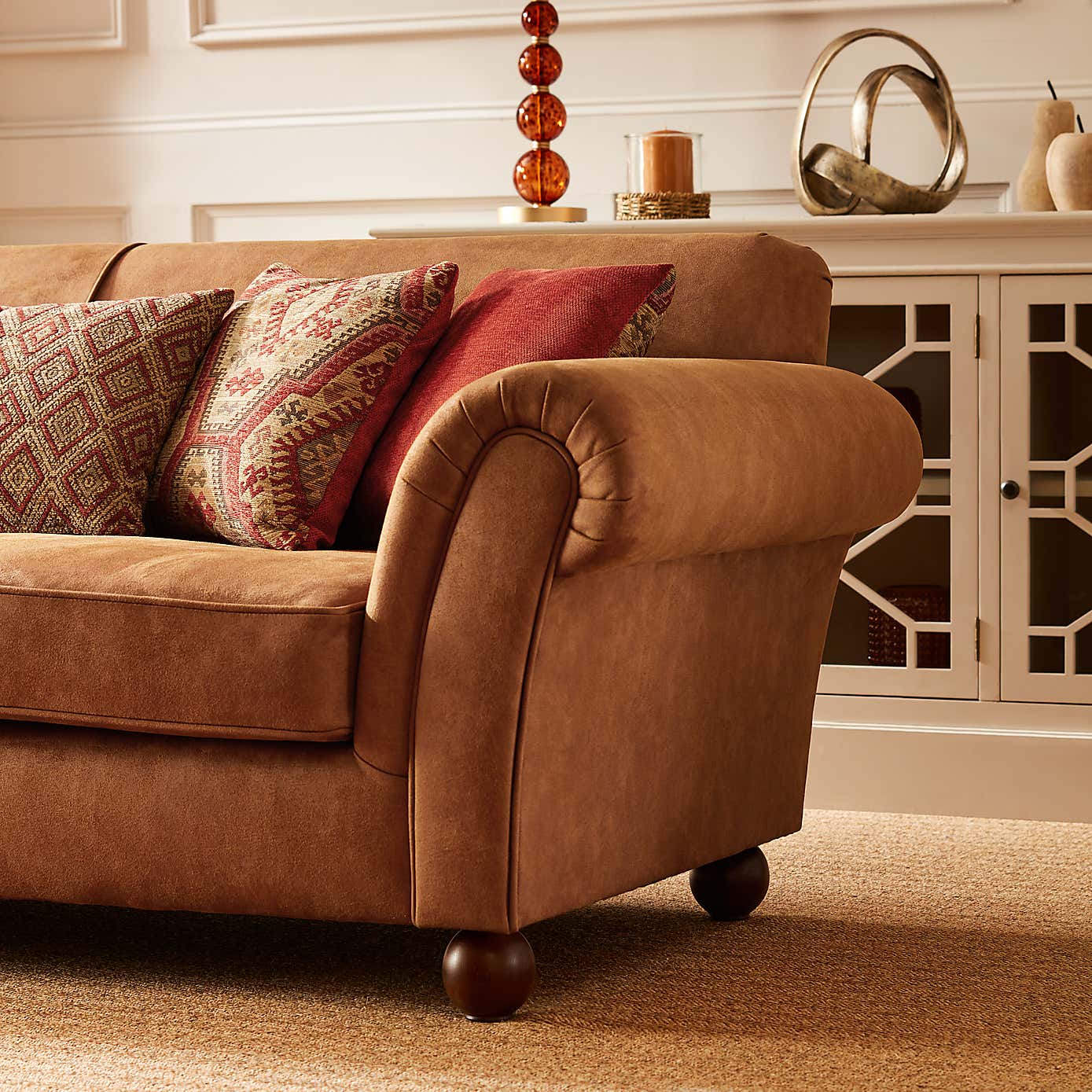 Angus Faux Leather 3 Seater Sofa