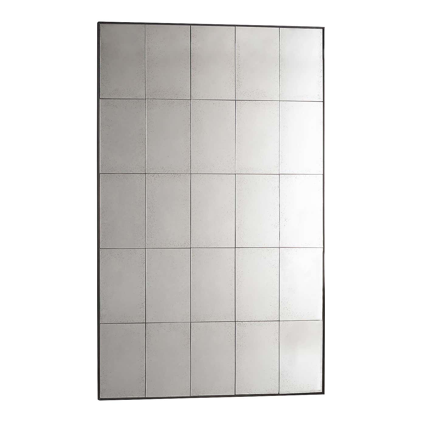 Loretto Window Distressed Rectangle Full Length Wall Mirror