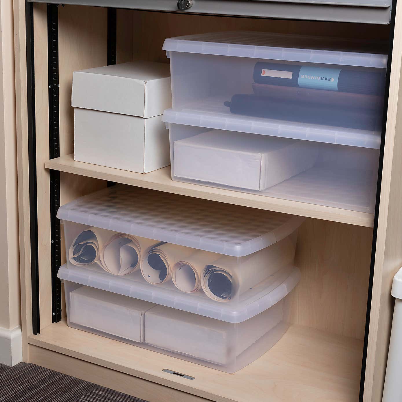 Wham Clip Pack of 4 Rectangle Storage Boxes With Lids