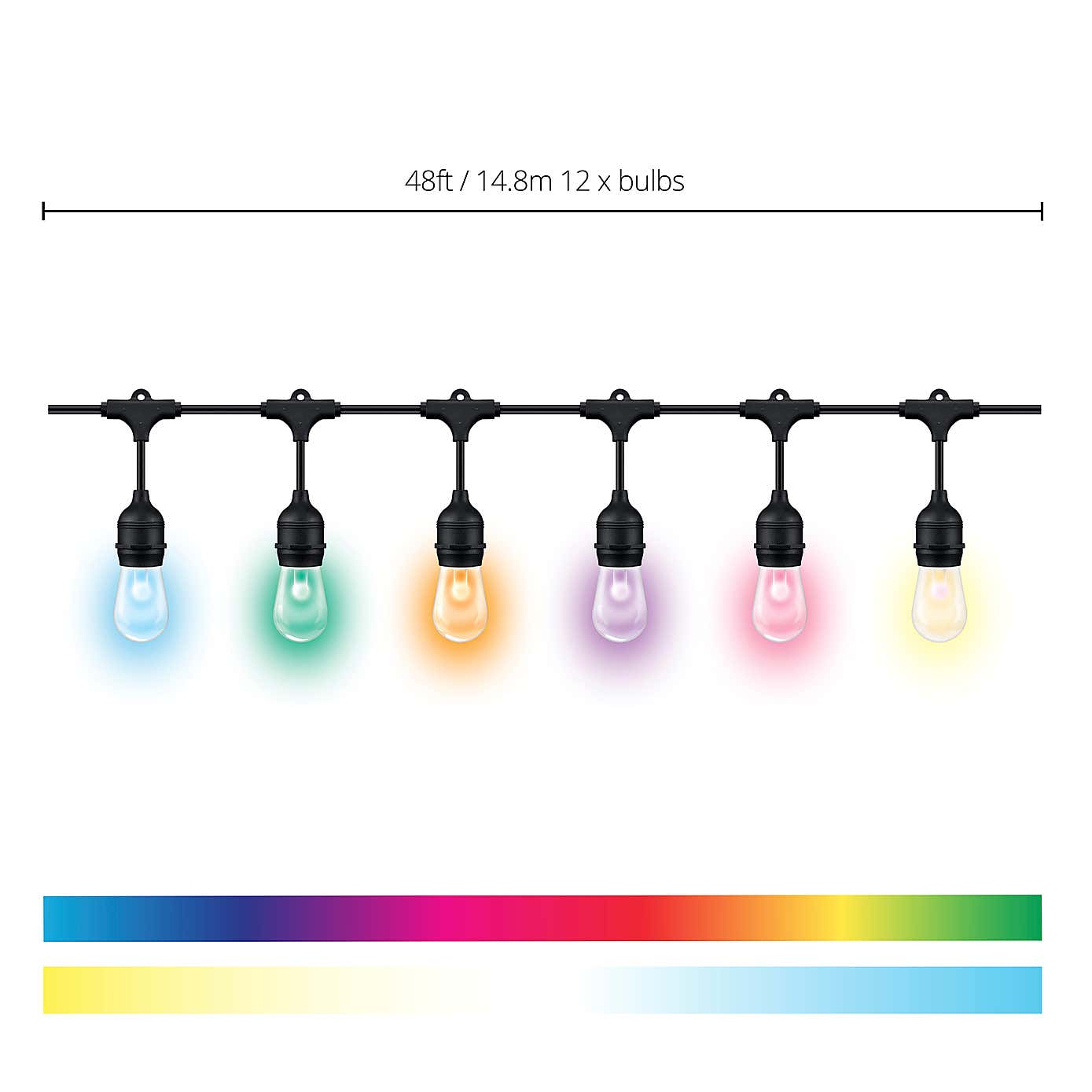 WiZ 48ft Smart Ambient Outdoor String Lights