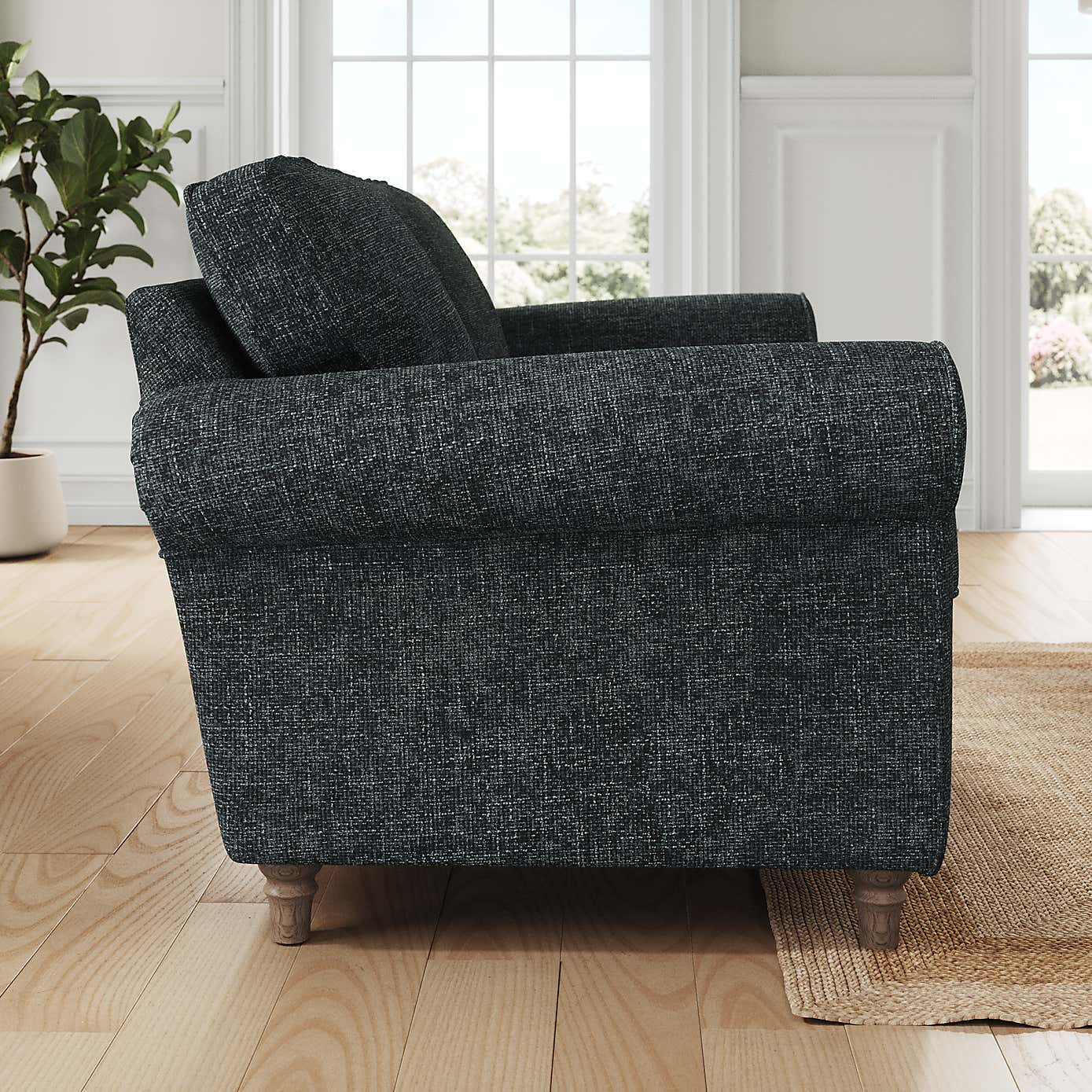 Flori 3 Seater Sofa, Chunky Chenille