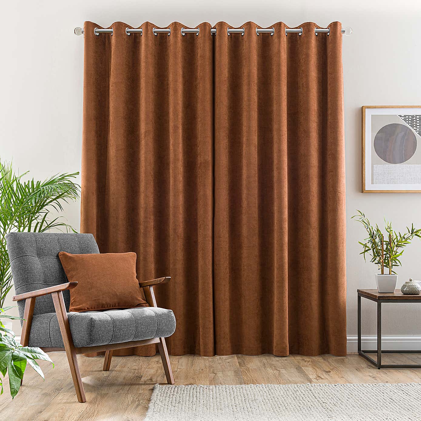 Margot Matt Velour Eyelet Curtains