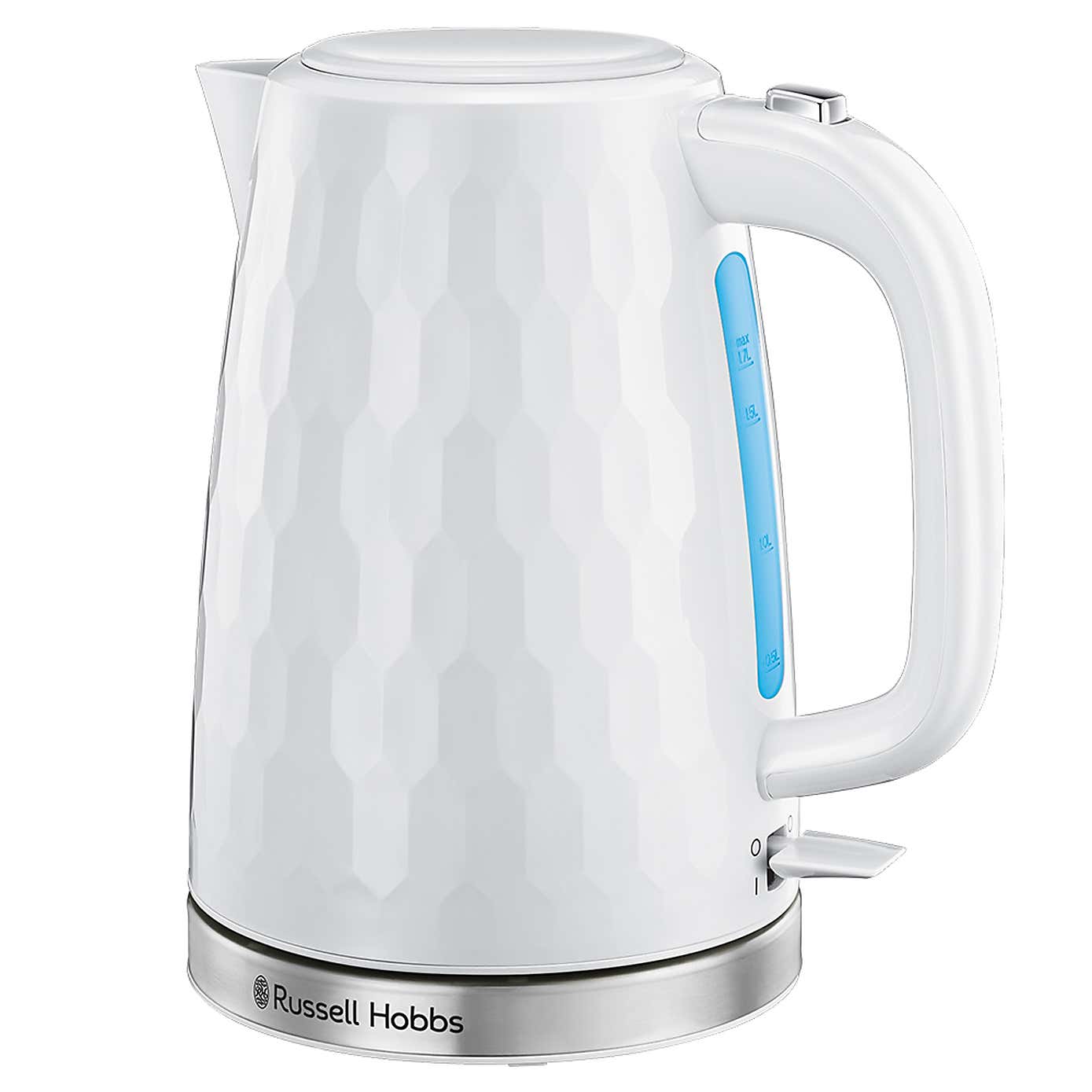 Russell Hobbs White Honeycomb Kettle and Toaster Set