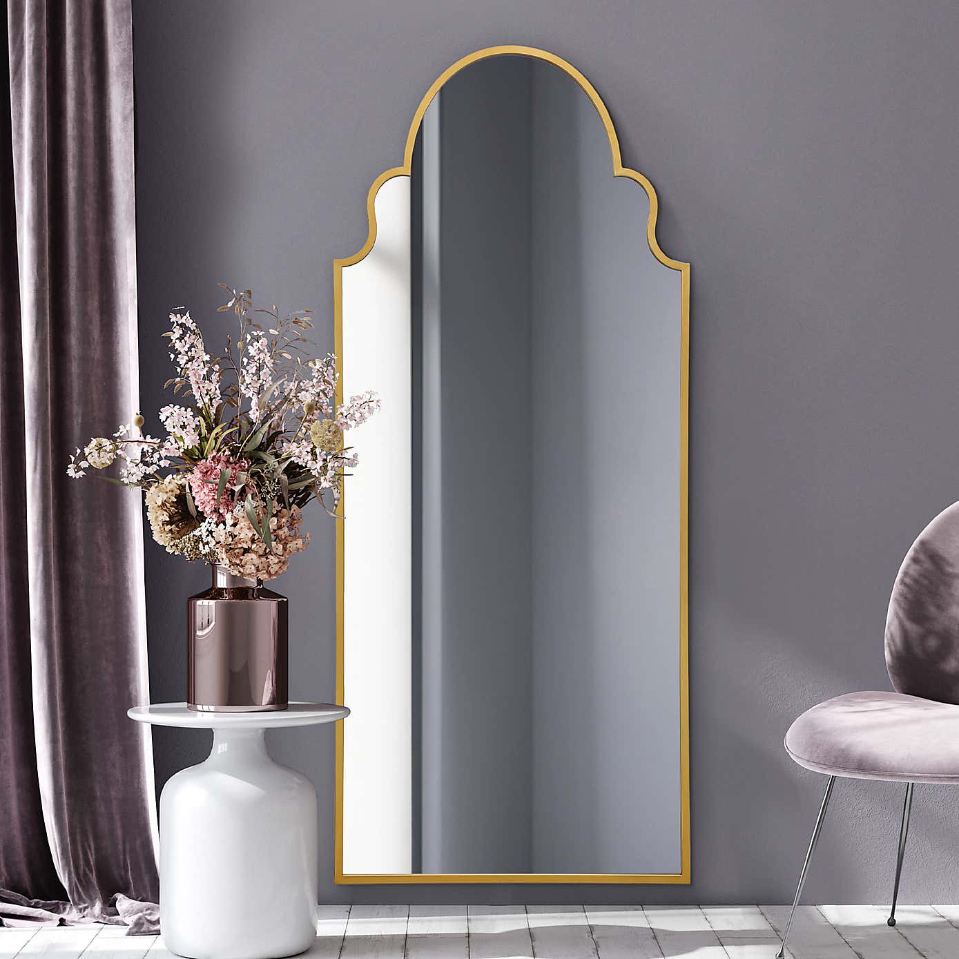 Arcus Crown Arched Indoor Outdoor Full Length Wall Mirror