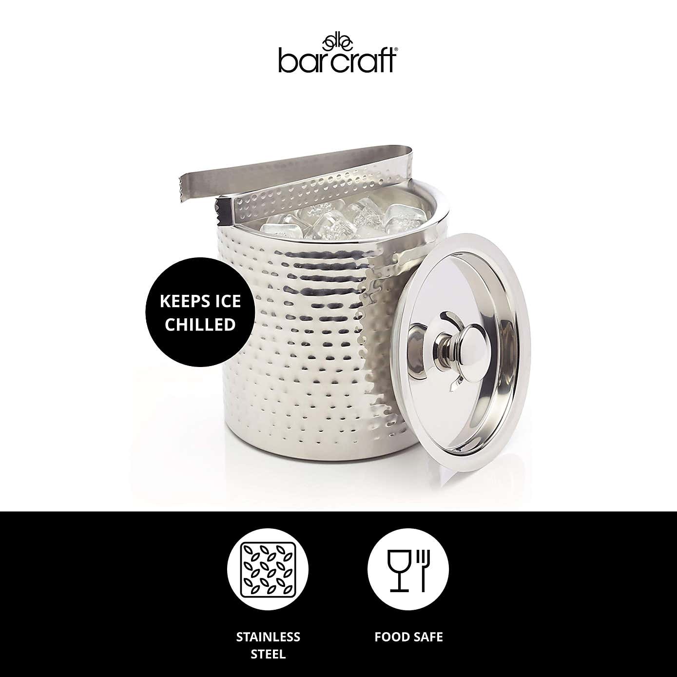 BarCraft Hammered Ice Bucket
