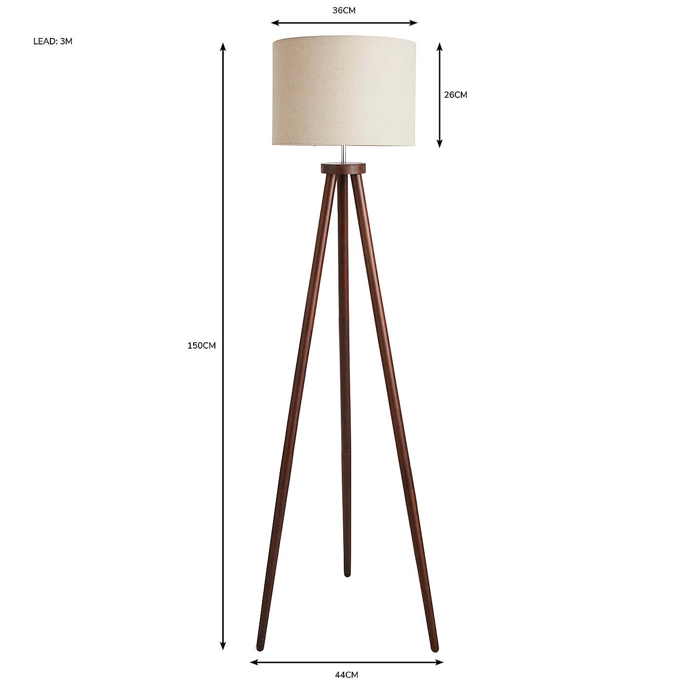 Jandia Wooden Tripod Floor Lamp