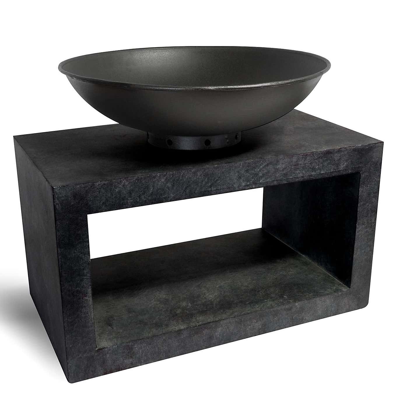 Ivyline Granite Firebowl and Rectanglular Base