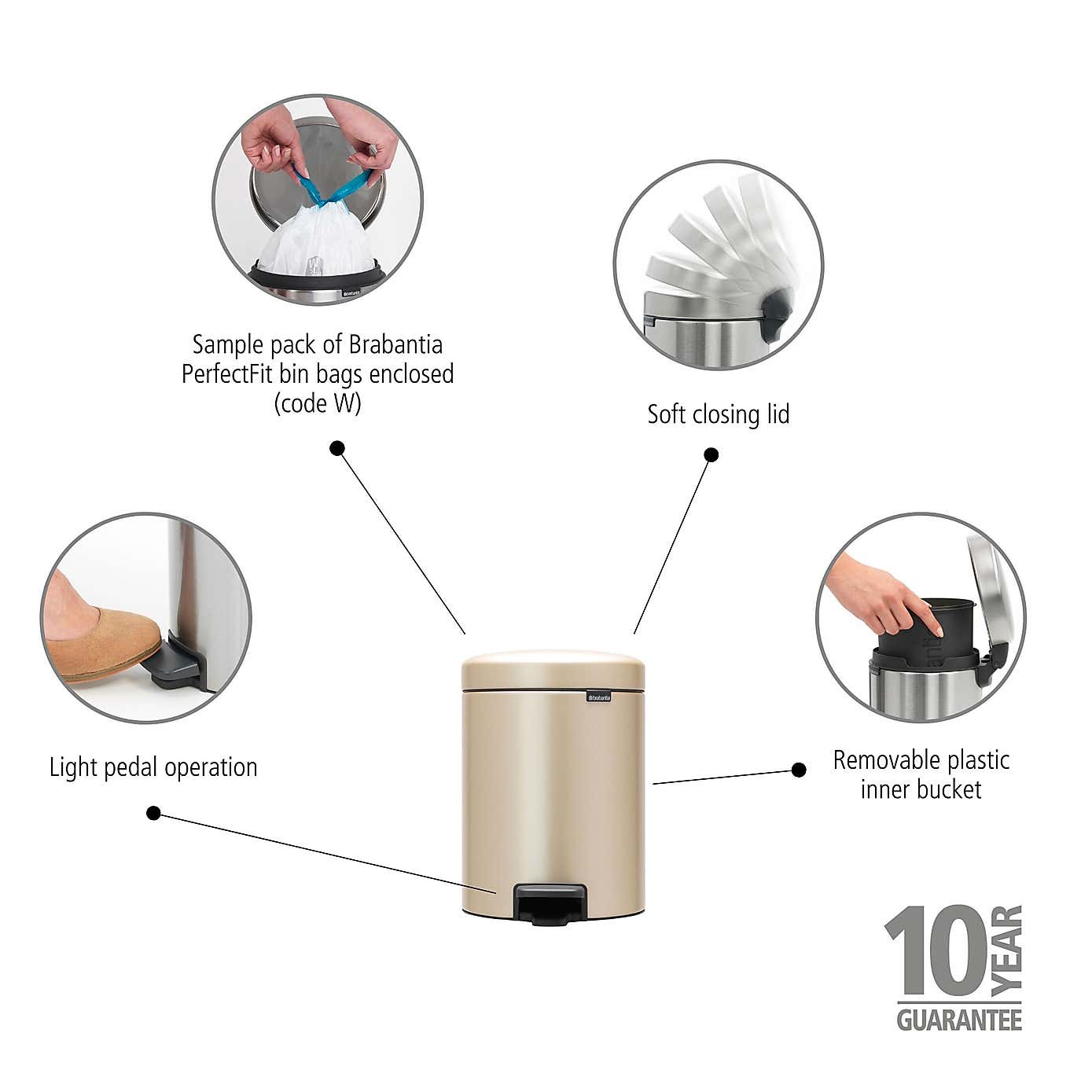 Brabantia NewIcon 5L Pedal Bin