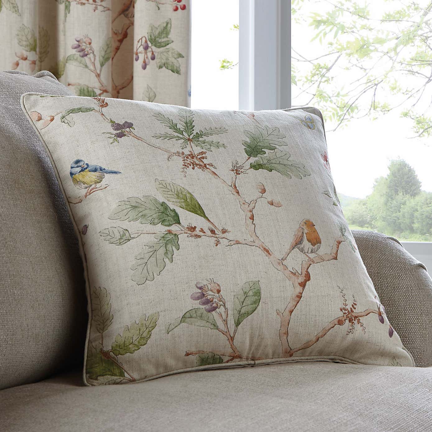 Dorma Woodland Birds Pencil Pleat Curtains