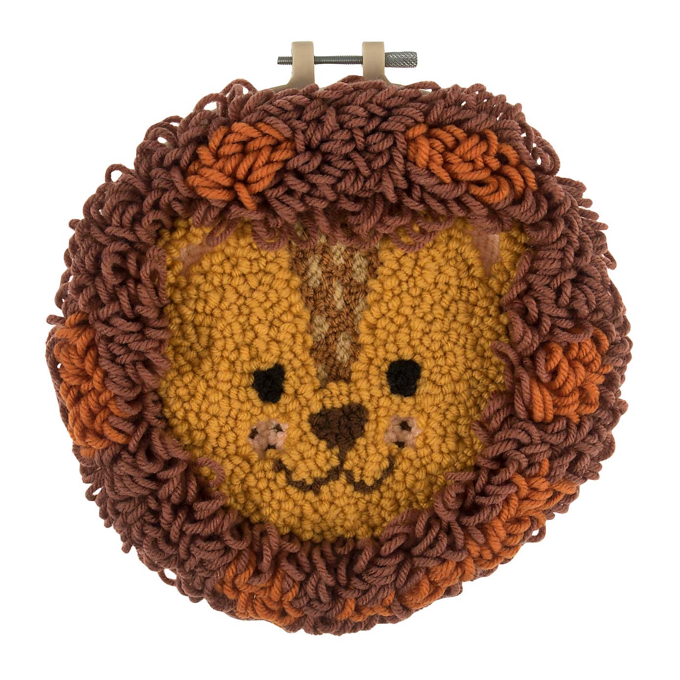 Punch Needle Kit Yarn and Hoop Lion