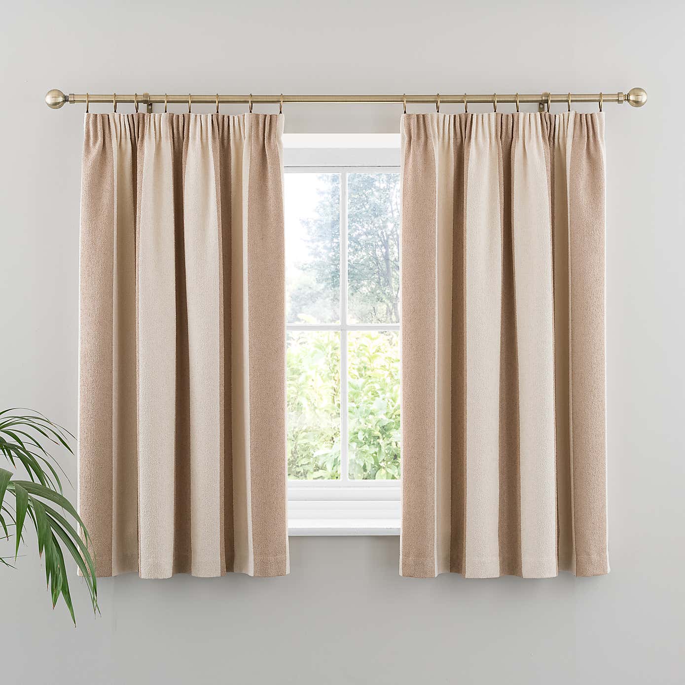 Boucle Stripe Pencil Pleat Curtains