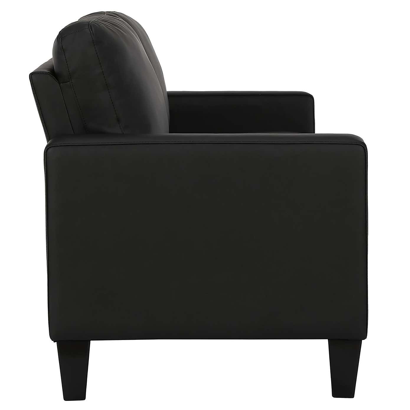 Rylie Faux Leather Sofa Black