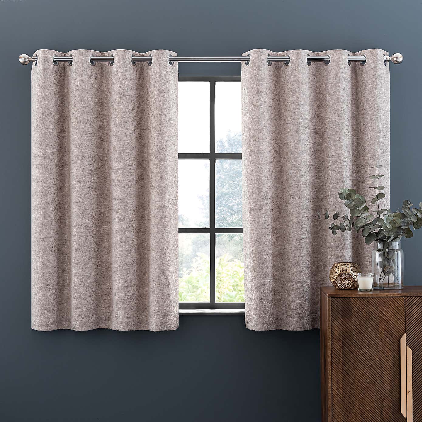 Textured Chenille Eyelet Curtains