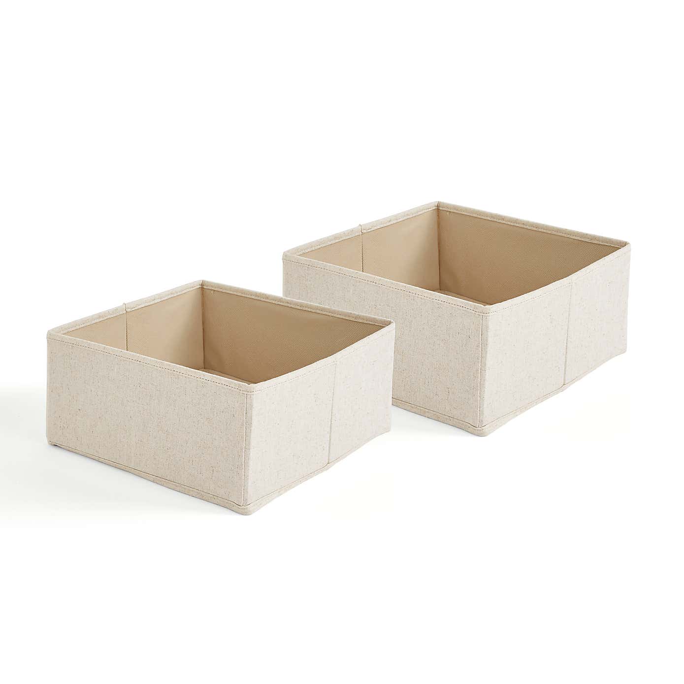 The Edited Life Set of 2 Large Square Linen Drawer Organisers