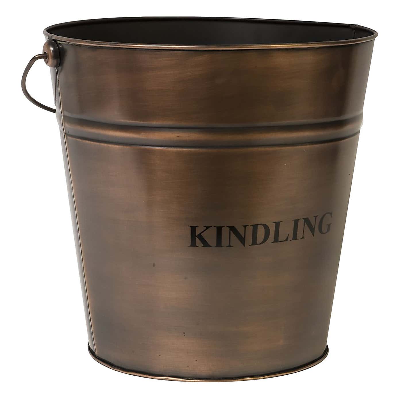 Ivyline Antique Copper Fireside Kindling Bucket