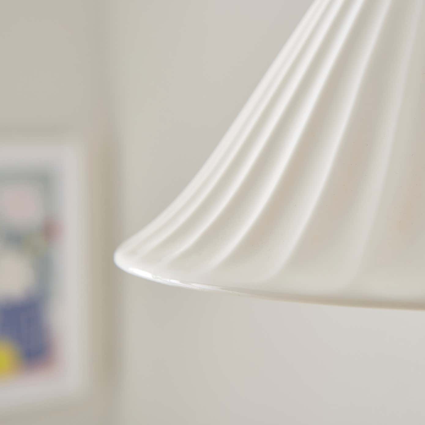 Lilbourne Ribbed Ceramic Easy Fit Pendant Shade