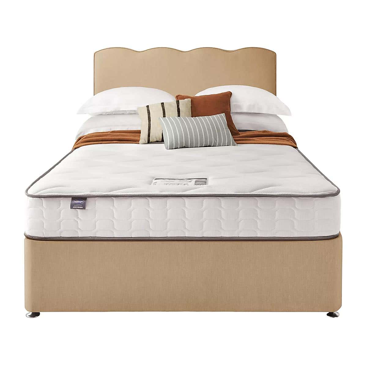 Silentnight 2 Drawer Divan Bed With Fabric Wave Headboard