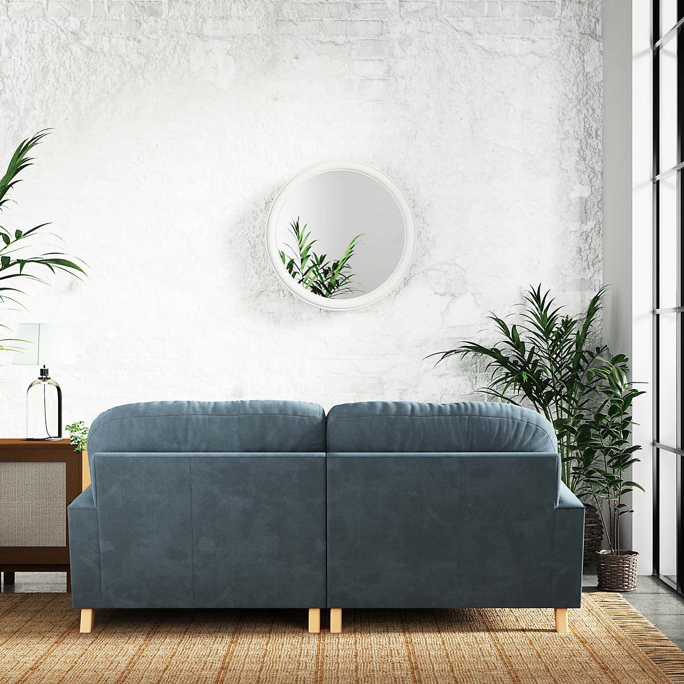 Martha Vintage Chenille Corner Chaise Sofa