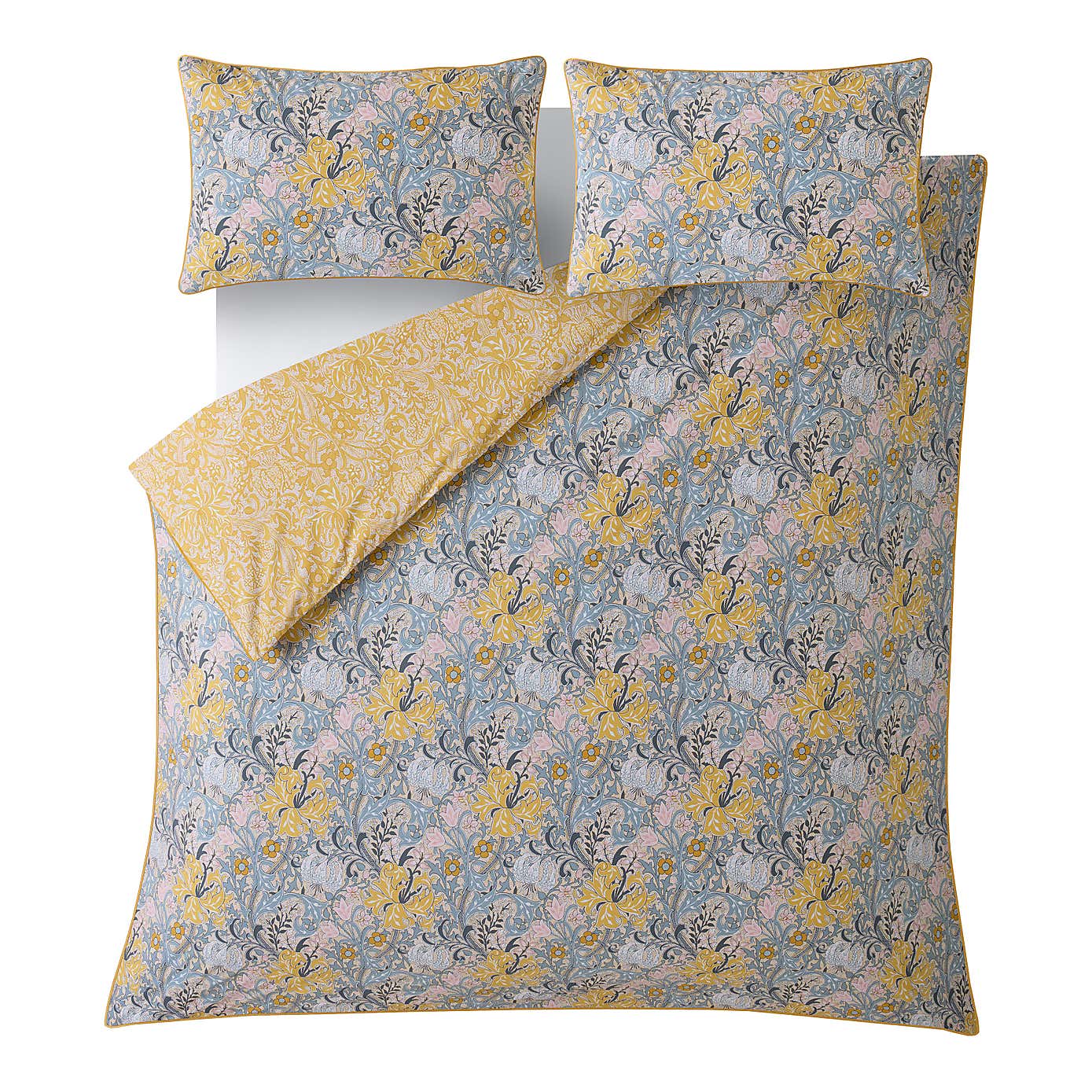 William Morris Golden Lily 100% Cotton Duvet Cover and Pillowcase Set