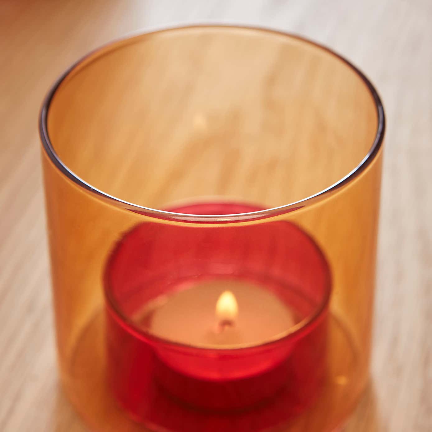 Sunbeam Glass Two Tone Tealight Holder