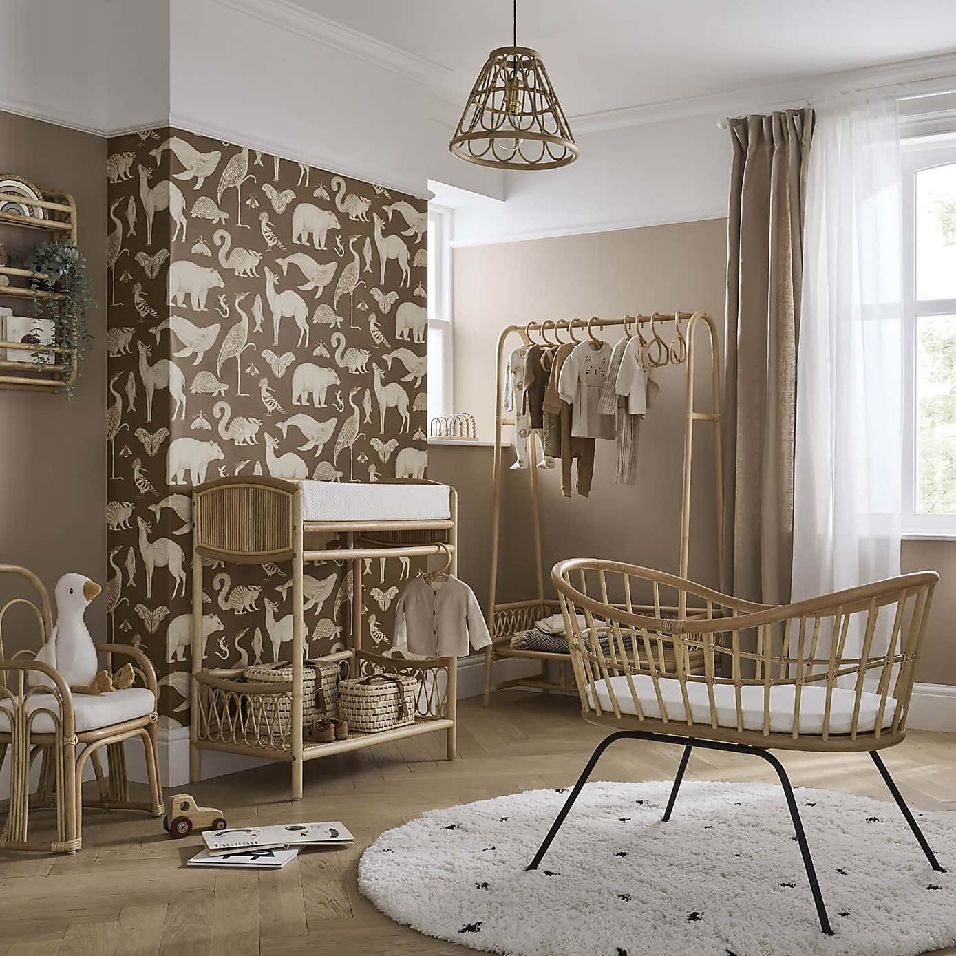 CuddleCo Aria Wave Rattan Bookshelf