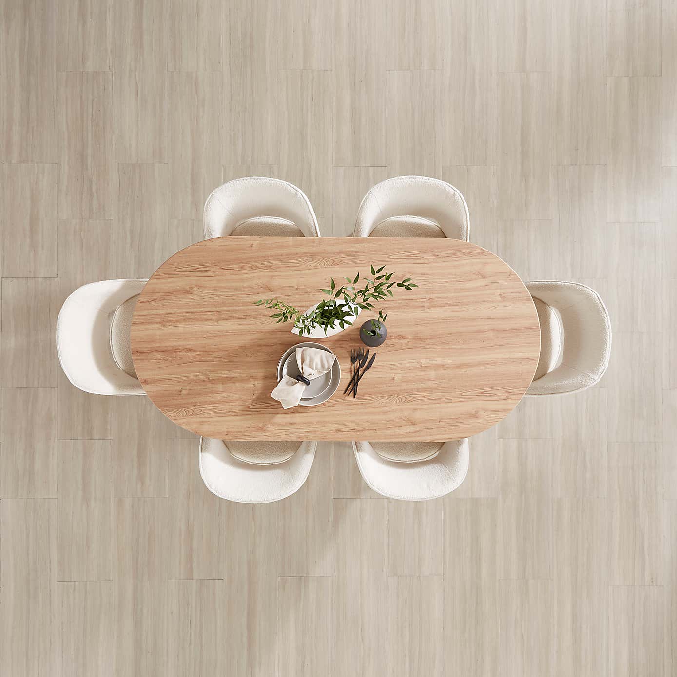 Effy Oval Dining Table, Natural Wood Effect
