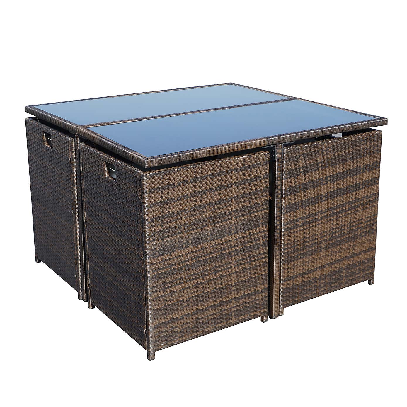 Cannes 8 Seater Brown Cube Set