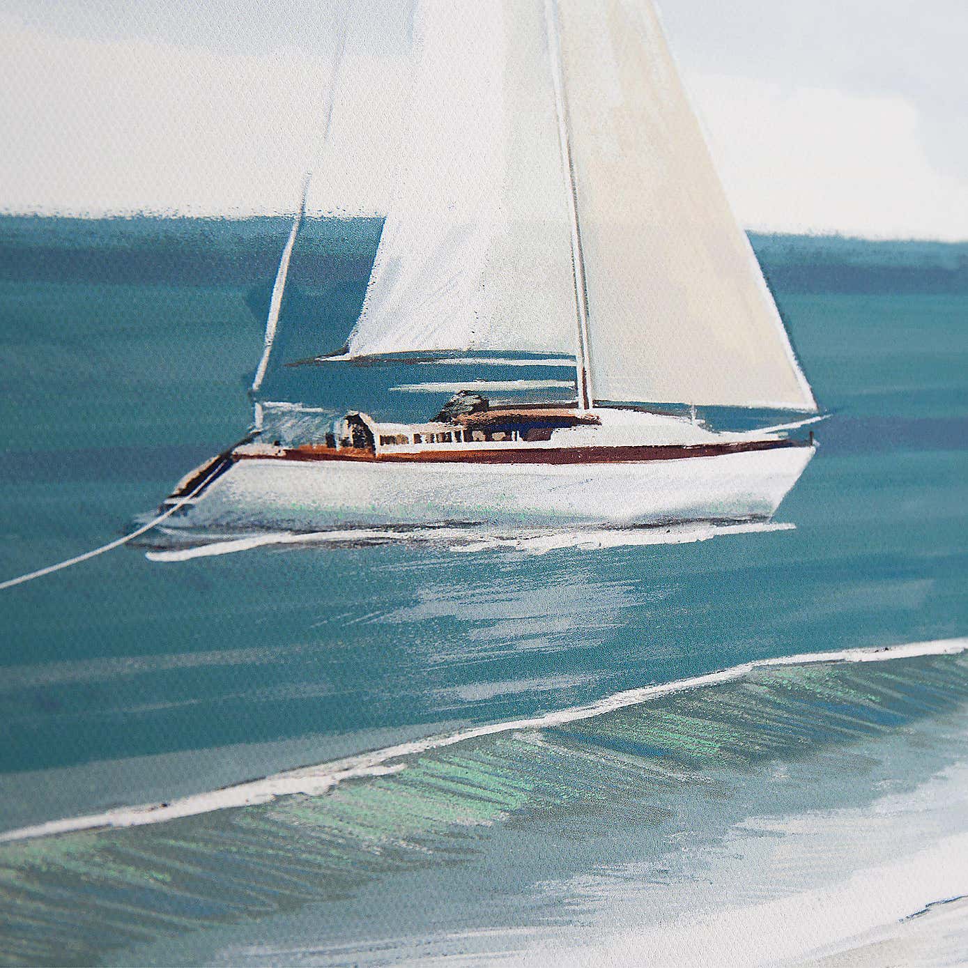 Cedar & Sage White Sails Framed Canvas