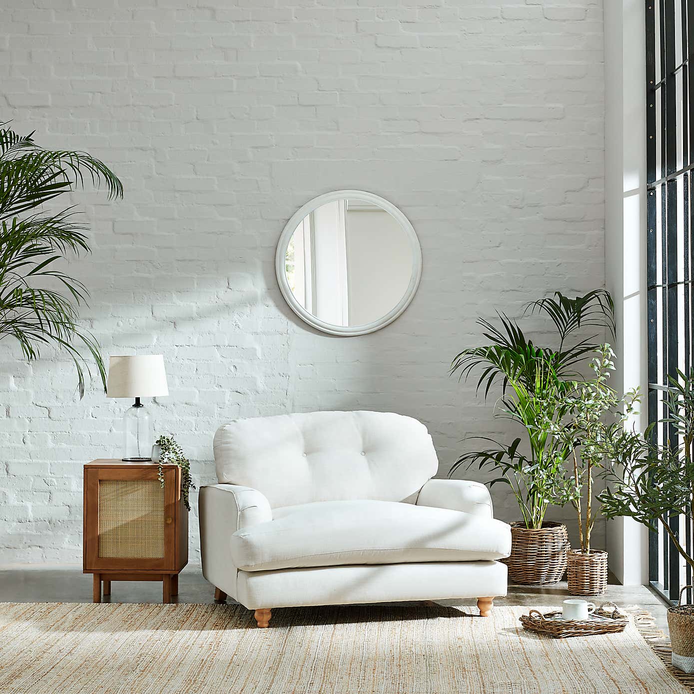 Martha Faux Linen Snuggle Chair