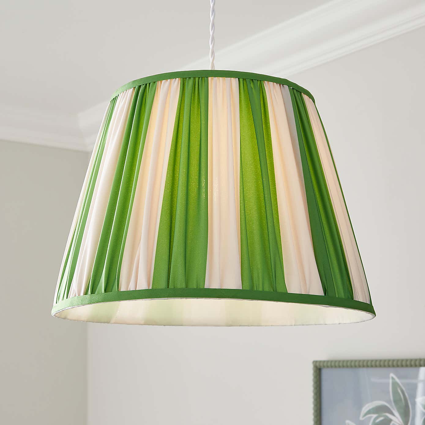 Pride & Joy Green Stripe Candle Lamp Shade