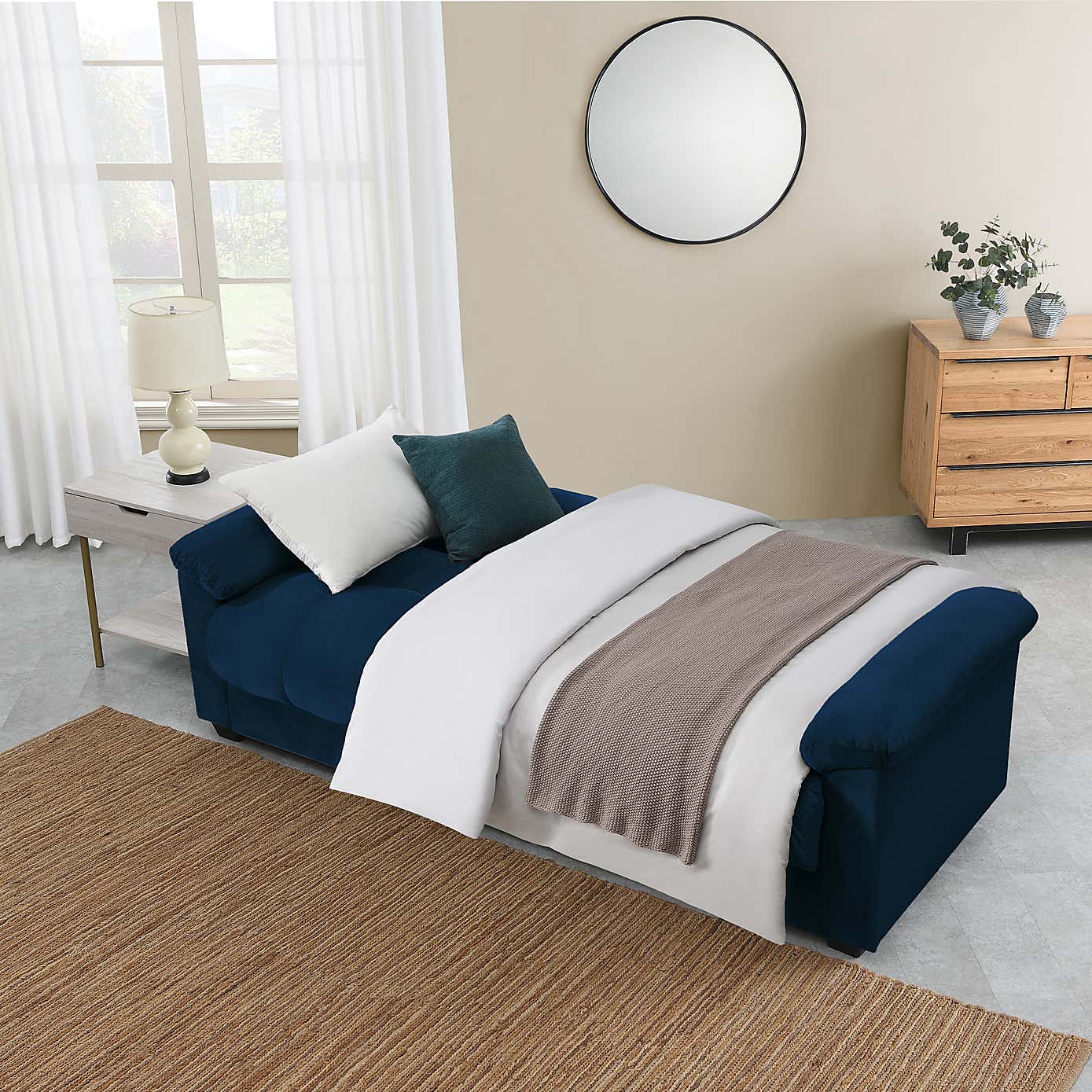 Margo Velvet 3 Seater Sofa Bed