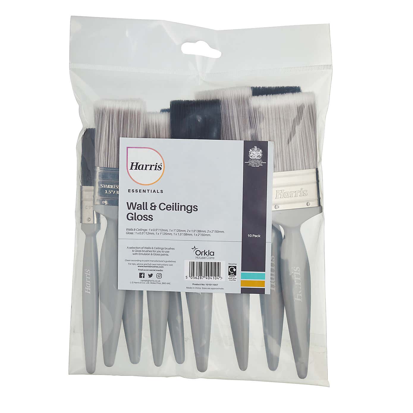 Essentials Walls & Ceiling and Gloss Brush 10 Pack