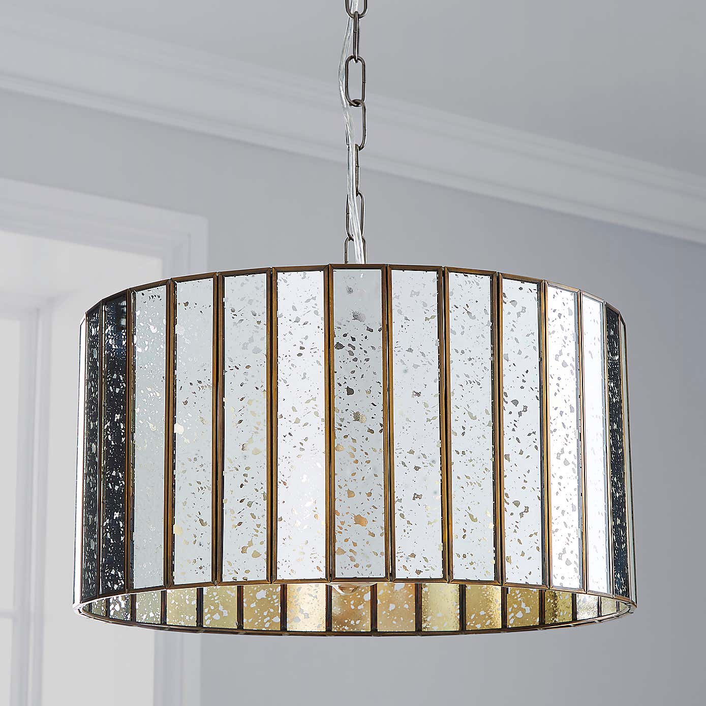 Seraphina 1 Light Mercury Glass Pendant Ceiling Fitting