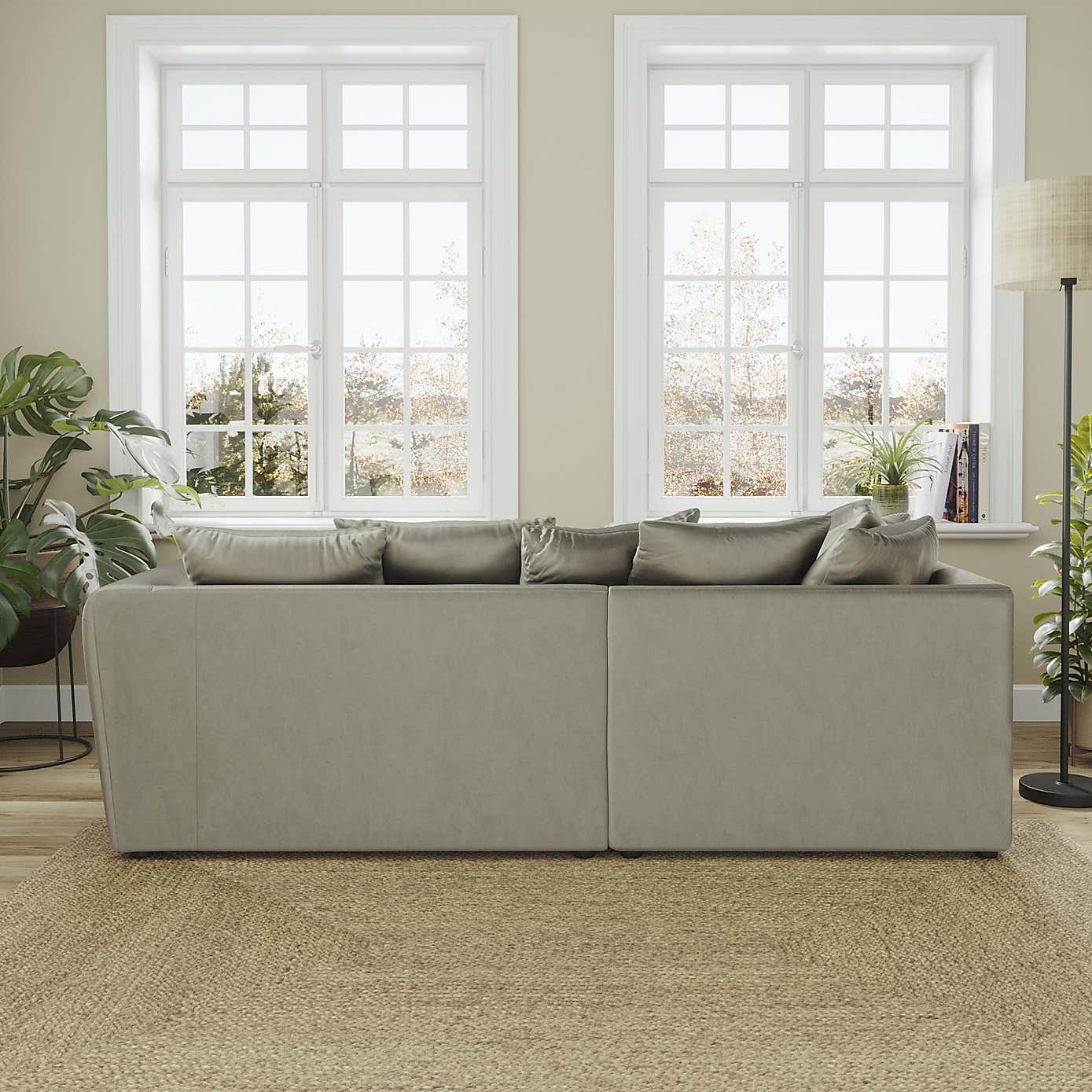 Blake Curved Arm Opulent Velvet Corner Chaise Sofa