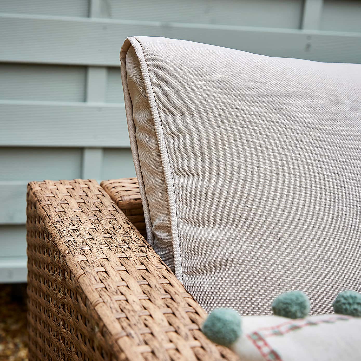 Rattan Sofa Lounger Set, Grey