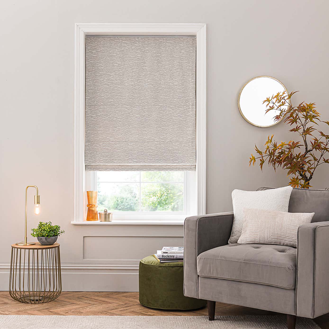 Boucle Natural Roman Blind
