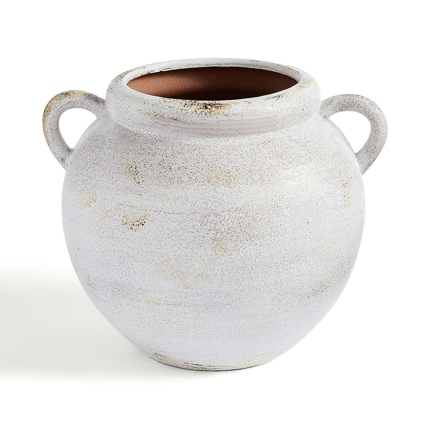 Wide Stone Vase with Handles