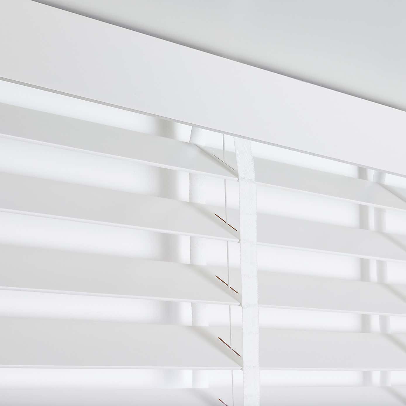 White 63mm Hardwood Shutter Effect Venetian Blind
