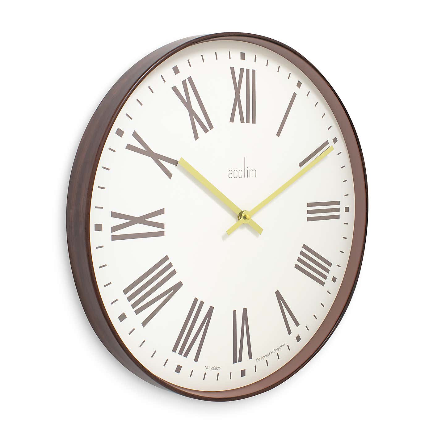 Acctim Dunsley Large Wall Clock Quartz 50cm Walnut